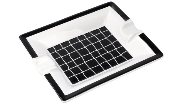 Cinzeiro de porcelana Crocodilo preto e branco