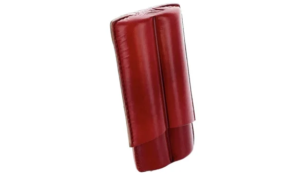 Estojo para charutos Lubinski Couro 2 Robusto vermelho