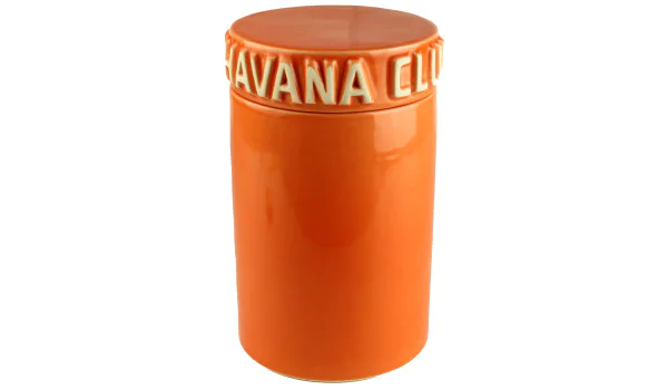 Havana Club frasco laranja para charuto Tinaja