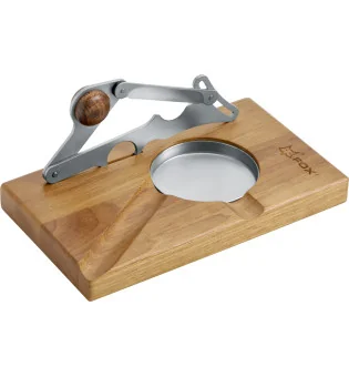 Tesoura para charuto Fox em aço inoxidável com suporte de madeira e cinzeiro 749/1 SM