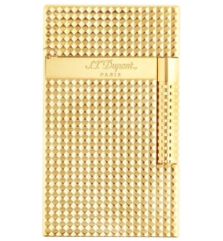 Isqueiro S.T. Dupont Le Grand Cling com cabeça de diamante em dourado C23009