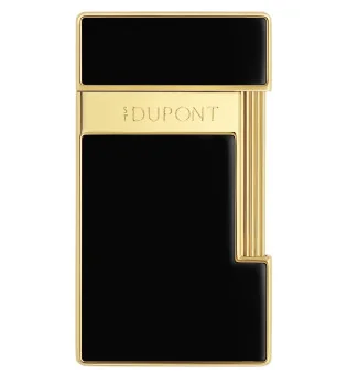 Isqueiro S.T. Dupont Slimmy Preto Lacado Dourado 028222