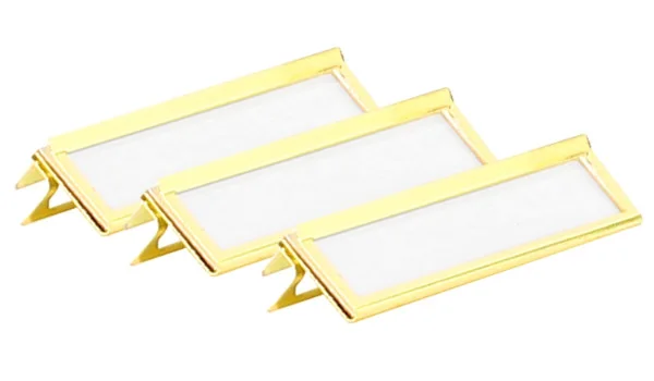 Clipes de etiqueta adorini Metal dourado pacote com 3