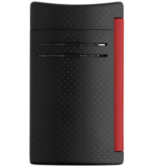 Isqueiro S.T. Dupont Maxijet Preto Fosco e Vermelho Efeito Perfurado