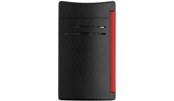 Isqueiro S.T. Dupont Maxijet Preto Fosco e Vermelho Efeito Perfurado