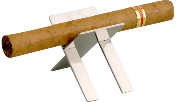 Banco de charutos de metal cromado grande