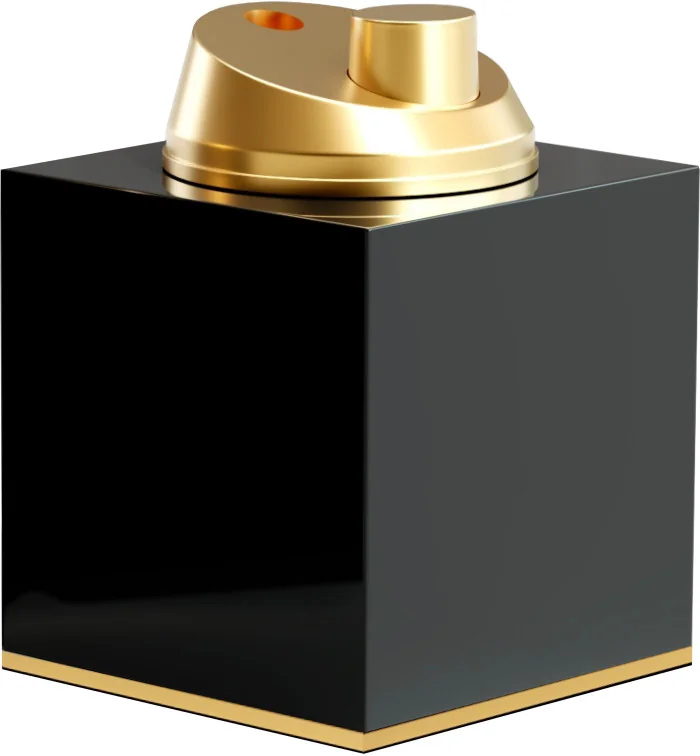 Isqueiro de mesa adorini alto brilho preto dourado