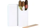 Estojo para charutos adorini em couro legítimo para 2-3 charutos, branco