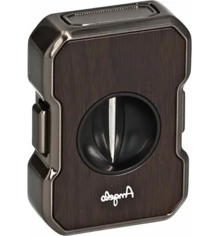 Cortador de charutos Angelo V-Cut anthracite com veios de madeira