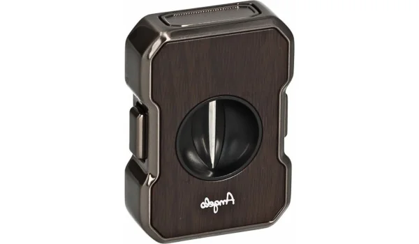 Cortador de charutos Angelo V-Cut anthracite com veios de madeira