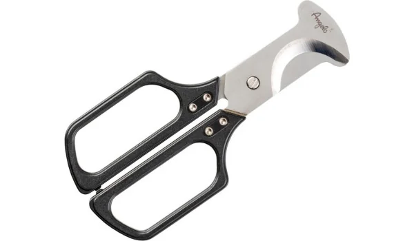 Tesoura para charuto Angelo de alta qualidade em metal preto e prata