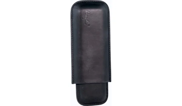 Estojo para charutos Angelo preto 2 charutos couro