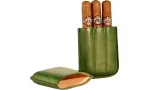 Estojo para charutos Angelo 3 charutos couro verde