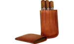 Caixa para cigarrilhas/charutos Angelo 4 couro conhaque