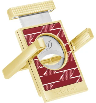 Cortador e Suporte para Charutos S.T. Dupont Monograma 1872 Bordeaux Vermelho 003478