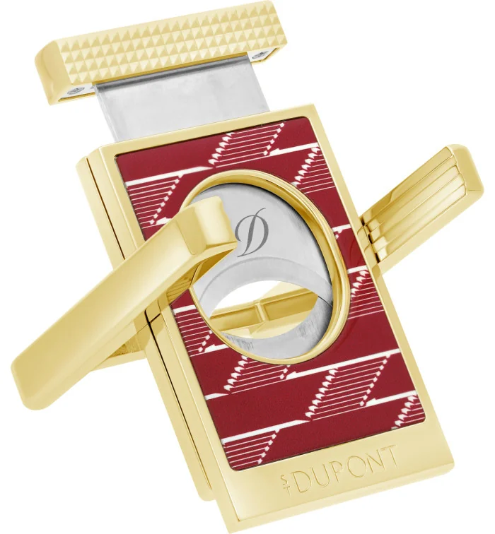 Cortador e Suporte para Charutos S.T. Dupont Monograma 1872 Bordeaux Vermelho 003478