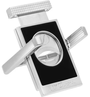 Cortador de lâmina dupla S.T. Dupont com suporte para charutos preto e cromado
