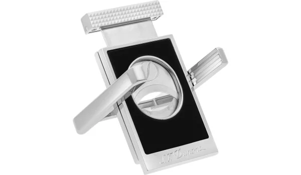 Cortador de lâmina dupla S.T. Dupont com suporte para charutos preto e cromado