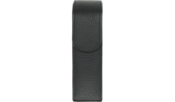 estojo de bolso adorini couro para charutos 2 charutos preto, fio preto