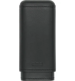 Estojo de couro genuíno preto adorini para charutos para 2 charutos