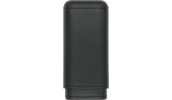 Estojo de couro genuíno preto adorini para charutos para 2 charutos