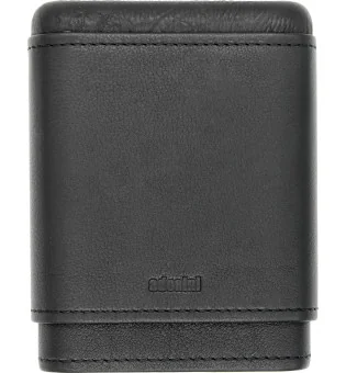 Estojo Adorini para 3-5 charutos, em couro legítimo, preto