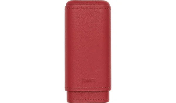 estojo vermelho para 2-3 charutos adorini em couro legítimo