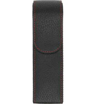 estojo de bolso adorini para 2 charutos preto com fio vermelho
