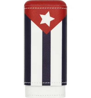 Estojo para charutos adorini couro legítimo 2-3 charutos bandeira cubana