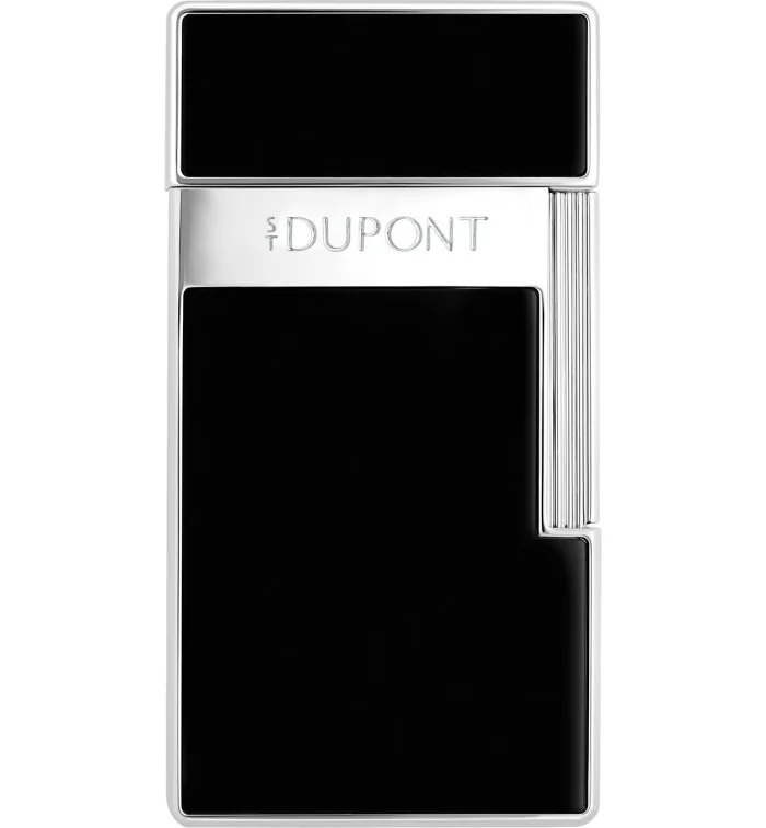 Isqueiro Biggy S.T. Dupont Preto Lacado Cromado 025221