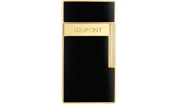 Isqueiro Biggy S.T. Dupont Preto Lacado Dourado 025222