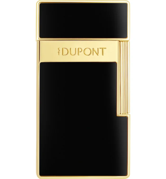 Isqueiro Biggy S.T. Dupont Preto Lacado Dourado 025222