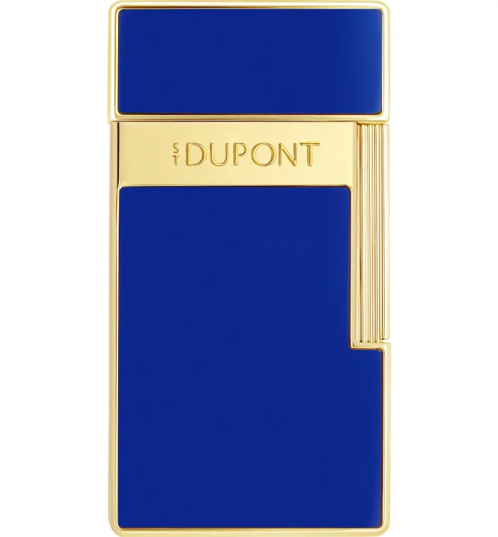 Isqueiro Biggy S.T. Dupont Azul Lacado Dourado 025225