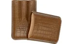 Estojo triplo de couro Jemar para charutos Coco Camel 464/3