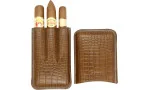 Estojo triplo de couro Jemar para charutos Coco Camel 464/3