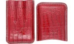 Estojo triplo de couro Jemar para charutos Coco Red 464/3