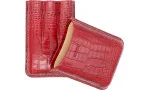 Estojo triplo de couro Jemar para charutos Coco Red 464/3