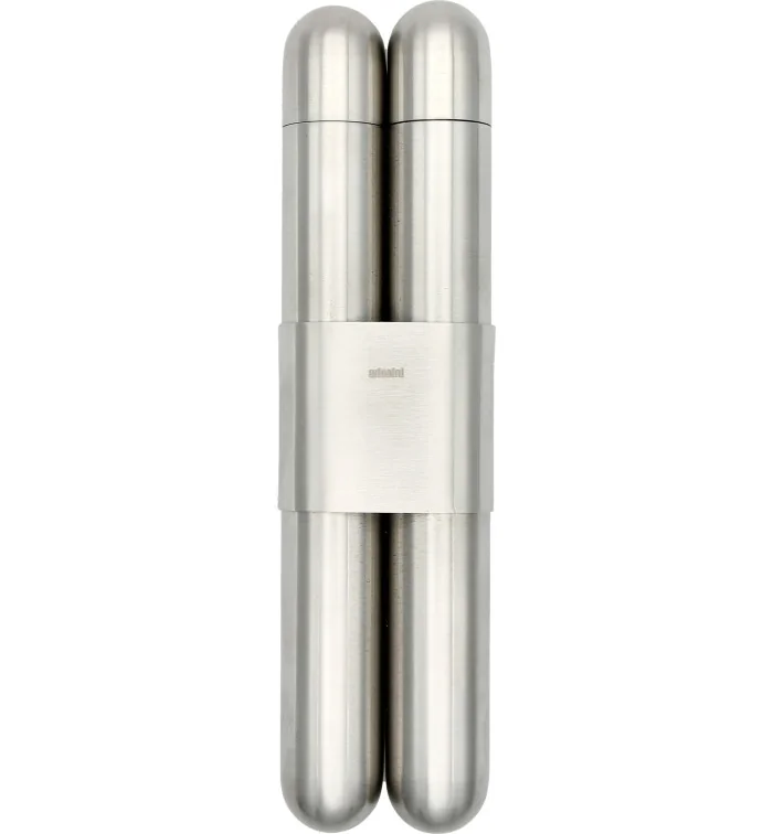 Estojo duplo para charuto Adorini, finalizado com aço acetinado/cedro foto 2