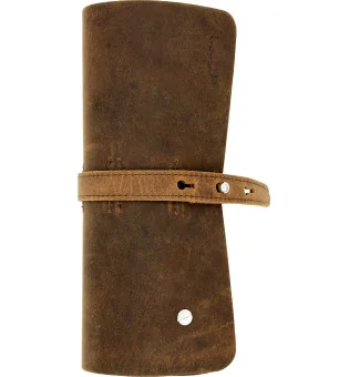 Rolo para charuto em couro legítimo marrom Adorini