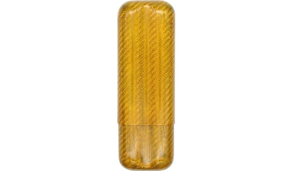 Caixa de charuto de fibra de carbono dourada para 2 charutos com calibre de anel 57 foto 2