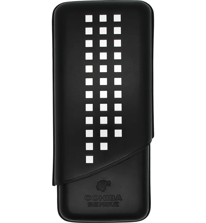 Estojo de couro triplo para charutos Cohiba Behike Preto foto 2