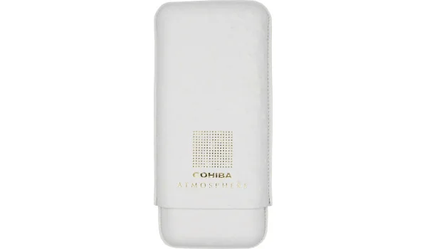 Estojo para charutos Cohiba Atmosphere em couro branco e dourado