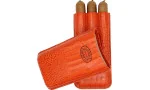 Estojo para charutos Partagas Linea Classic em couro laranja, 3 peças.