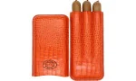 Estojo para charutos Partagas Linea Classic em couro laranja, 3 peças.