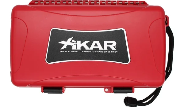 Humidor de viagem Xikar vermelho para 10 charutos