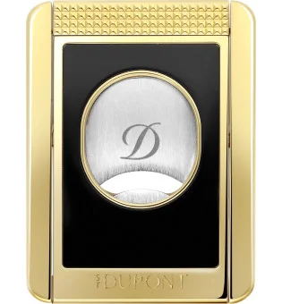 Cortador de lâmina dupla S.T. Dupont com suporte para charutos, preto e dourado 003553