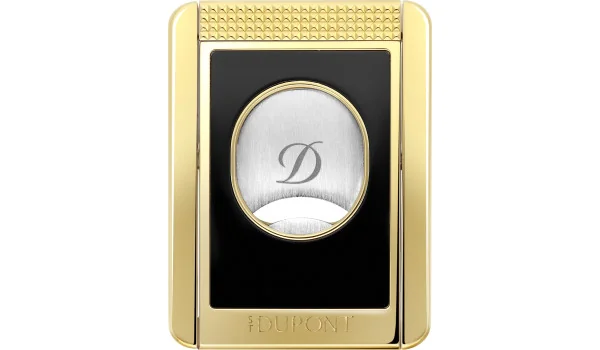 Cortador de lâmina dupla S.T. Dupont com suporte para charutos, preto e dourado 003553