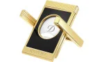 Cortador de lâmina dupla S.T. Dupont com suporte para charutos, preto e dourado 003553