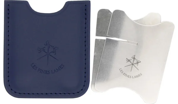 Les Fines Lames Cigar Bench com estojo de couro azul petróleo