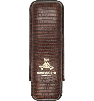 Estojo para charutos Montecristo em couro marrom para 2 charutos